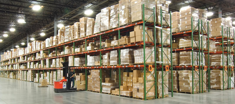 Pallet racking in a distribution warehouse near Ocala, Florida