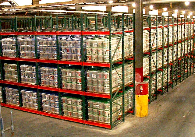 Pallet Flow Rack in a warehouse